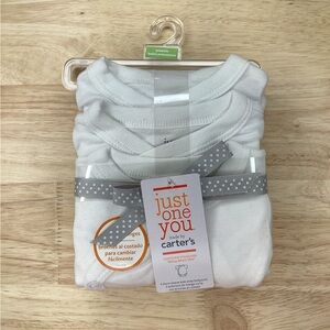 Carter’s Just One You 3 Pack Short Sleeved Side Snap Bodysuits White